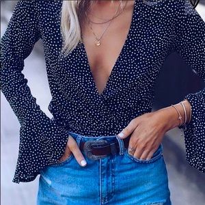 Lulus dot wrap top